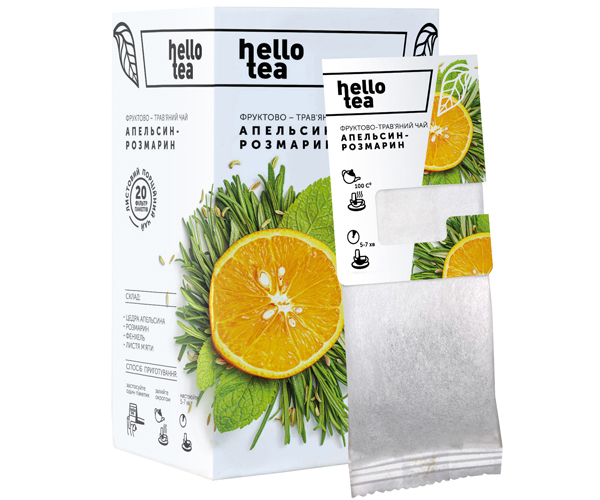 Фруктовий чай Hello Tea Апельсин Розмарин фільтр-пак 20 шт
