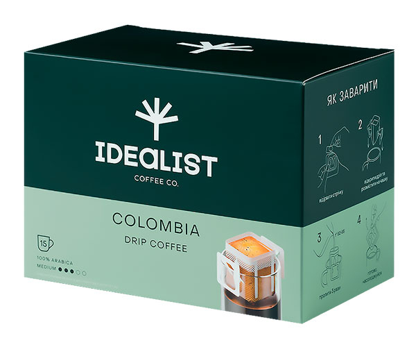 Дріп-кава Idealist Coffee Co Колумбія 15 шт