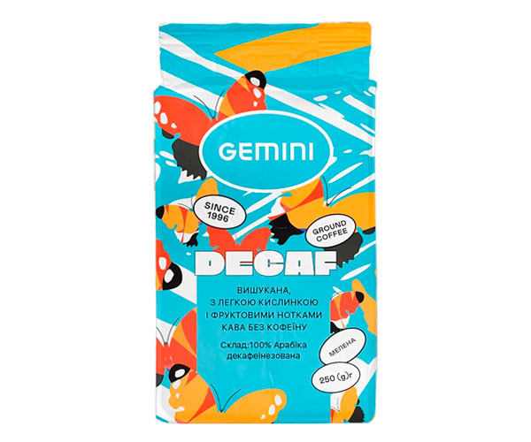 Кава без кофеїну Gemini Decaffeinato мелена 250 г