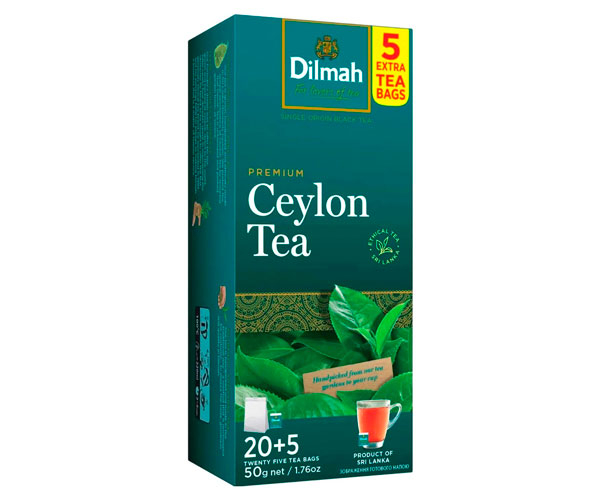 Чорний чай Dilmah Premium у пакетиках 25 шт