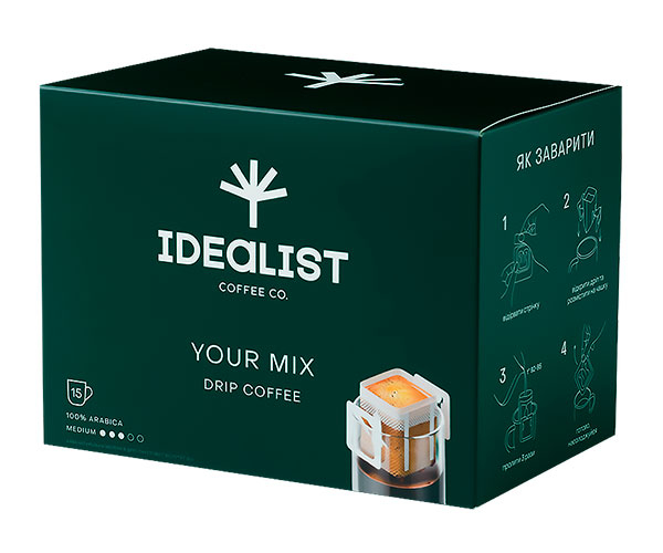 Дріп-кава Idealist Coffee Co Твій мікс 15 шт