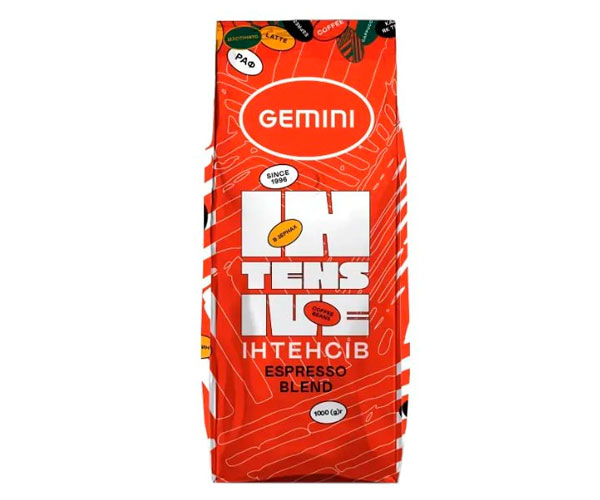 Кава Gemini Intensive Espresso Blend в зернах 1 кг
