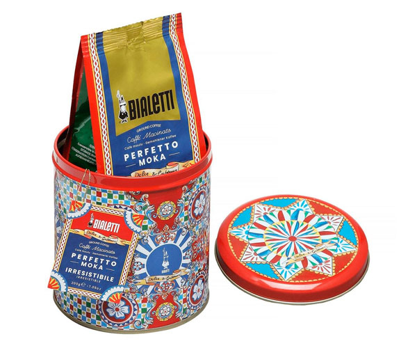 Набір Кава Bialetti х Dolce Gabbana Perfetto Moka Irresistibile мелена 200 г + металева банка