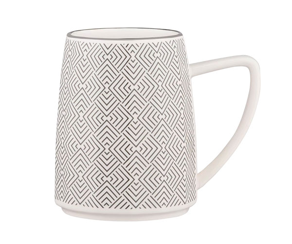 Чашка Ardesto Lamberto біло-сіра AR3050 360 мл