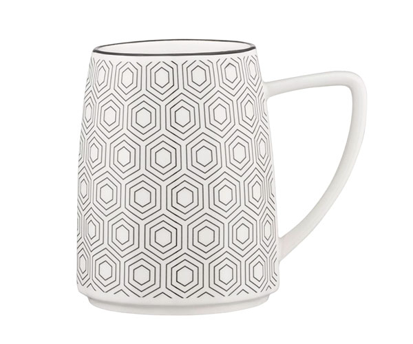 Чашка Ardesto Lamberto біло-сіра AR3051 360 мл