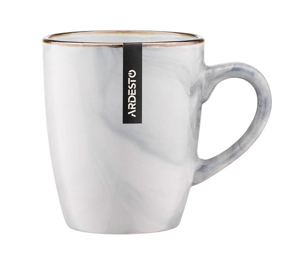 Чашка Ardesto Marmo біла 390 мл