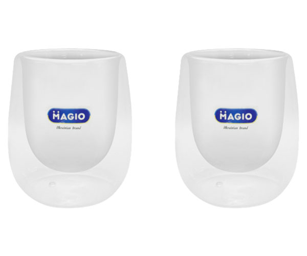 Набор стаканов с двойными стенками MAGIO MG-1295 2 шт 250 мл