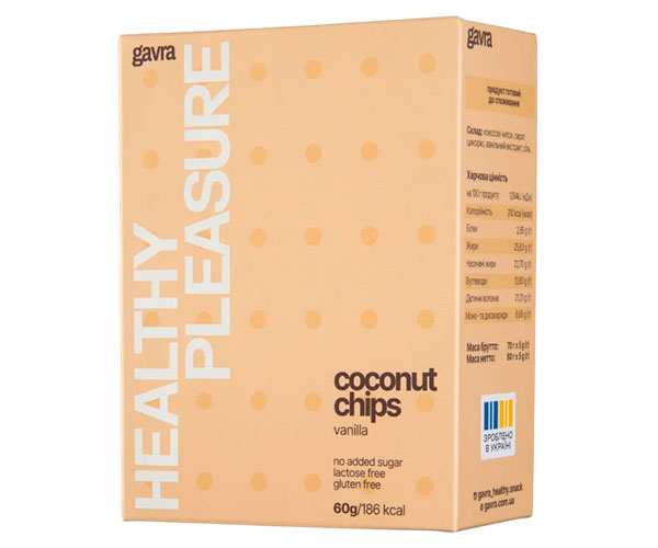 Кокосові чіпси Gavra Ванільні 60 г