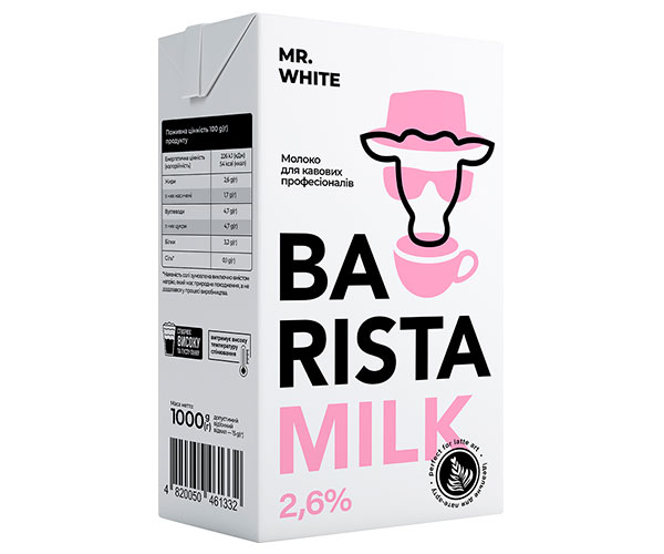 Молоко ультрапастеризоване Mr. White Barista Milk 2,6% 1 л