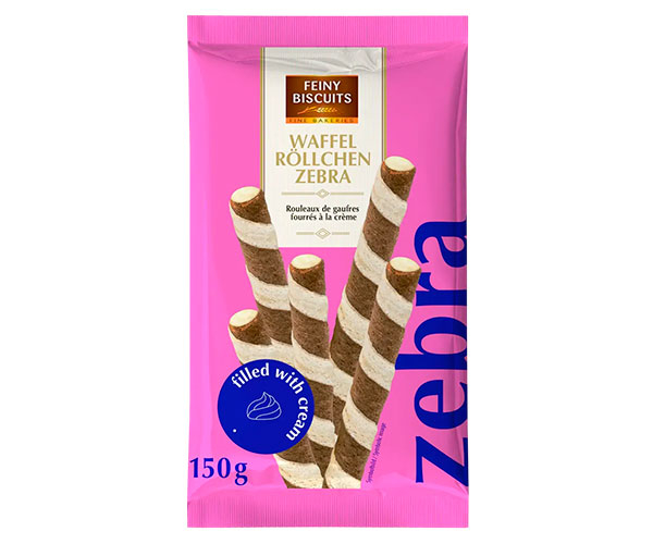 Вафельні трубочки Feiny Biscuits Zebra 150 г