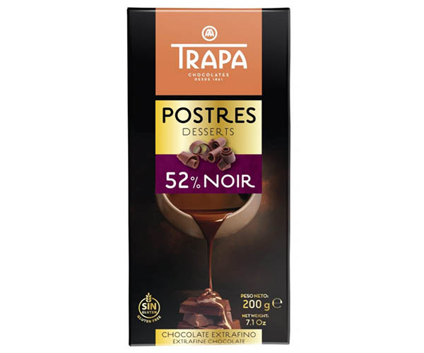 

Шоколад Trapa Postres черный 52% 200 г (8410679232206)