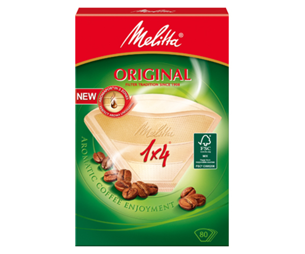 Фільтр-пакет для кави Melitta Original 1*4 паперовий бежевий 80 шт