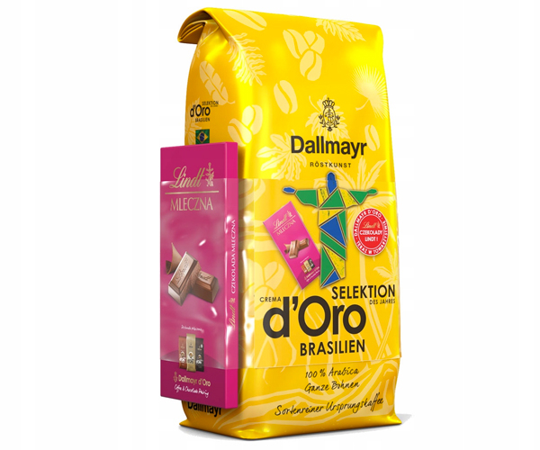 

Кофе Dallmayr Crema d'Oro Selektion Brasilien в зернах 1 кг + шоколад Lindt Mleczna 100 г