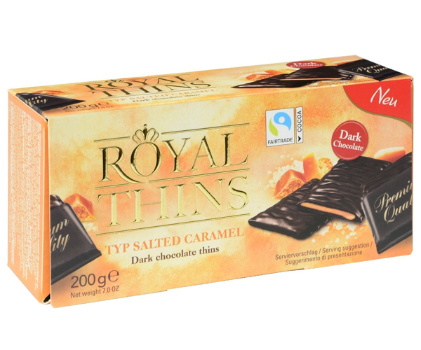 

Черный шоколад Royal Thins Соленая Карамель 200 г