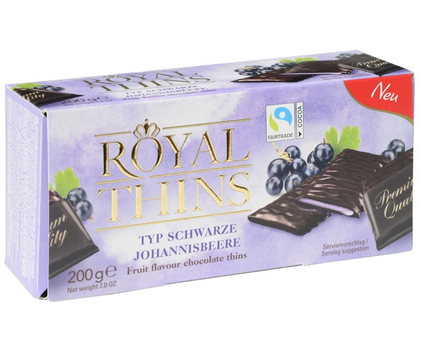 

Черный шоколад Royal Thins Черная Смородина 200 г