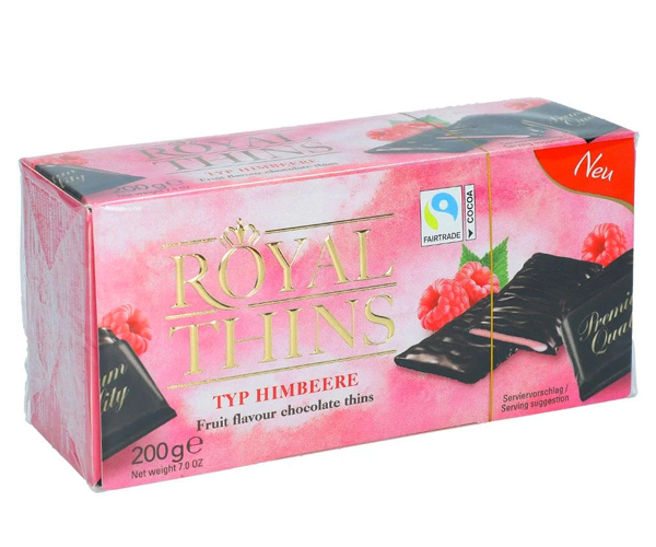 

Черный шоколад Royal Thins Малина 200 г