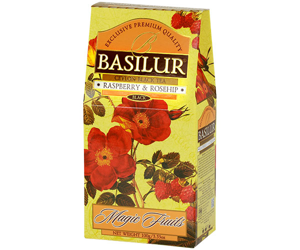 Черный чай Basilur Малина и шиповник картон 100 г