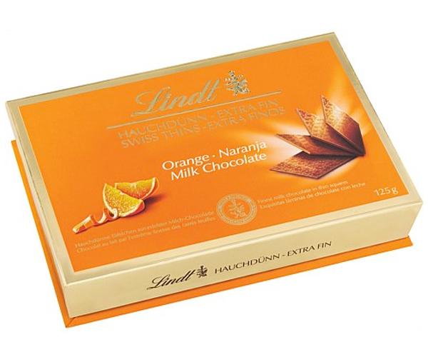 

Шоколад Lindt Swiss Thins молочный Orange Milk 125 г