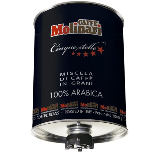 

Кофе Caffe Molinari Cinque Stelle Arabica 100% ж/б в зернах 3 кг