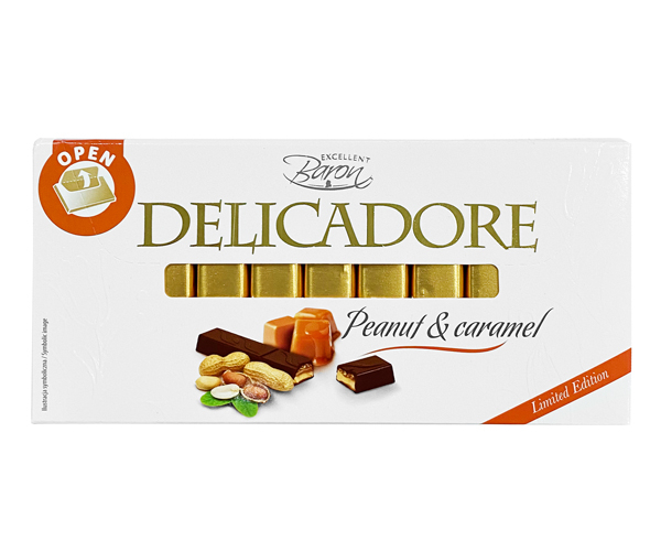 

Черный шоколад Delicadore Арахис и Карамель 200 г