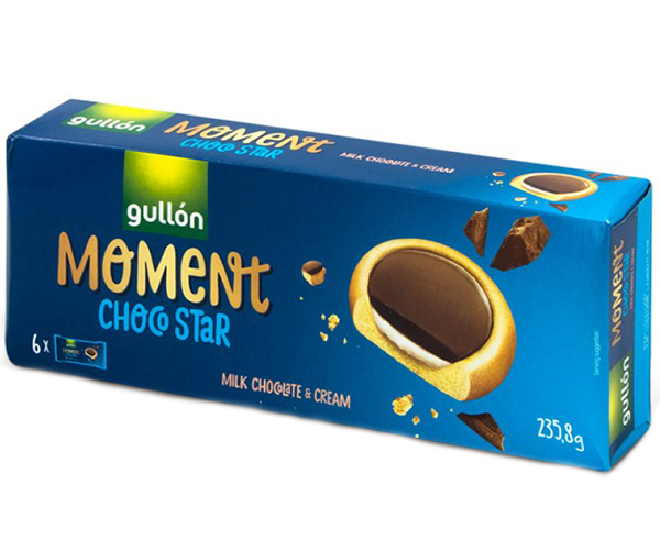 

Печенье GULLON MOMENT ChocoStar с молочным шоколадом 235 г (8410376048391)