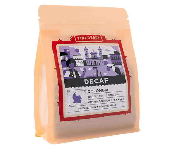 Кава без кофеїну Fineberry Colombia у зернах 250 г