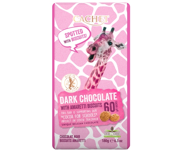 

Черный шоколад Cachet Tanzania Dark 60% Amaretti Biscuits 180 г