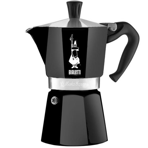 Гейзерная кофеварка Bialetti Moka Express Colour Black на 6 порций 270 мл