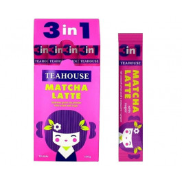 Японский чай Teahouse №124 Матча Латте 3 в 1 с сахаром на безлактозных сливках в стиках 10 шт