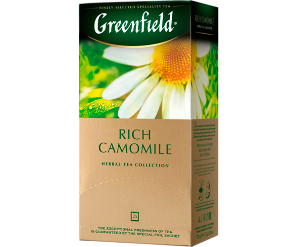 Травяной чай Greenfield Rich Camomile - Богатая ромашка в пакетиках 25 шт - фото-1