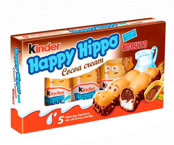 Печенье Kinder Happy Hippo с какао начинкой 5х20,7 г - фото-1
