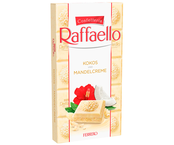 Белый шоколад Ferrero Raffaello с миндалем и кокосовой стружкой 90 г - фото-1