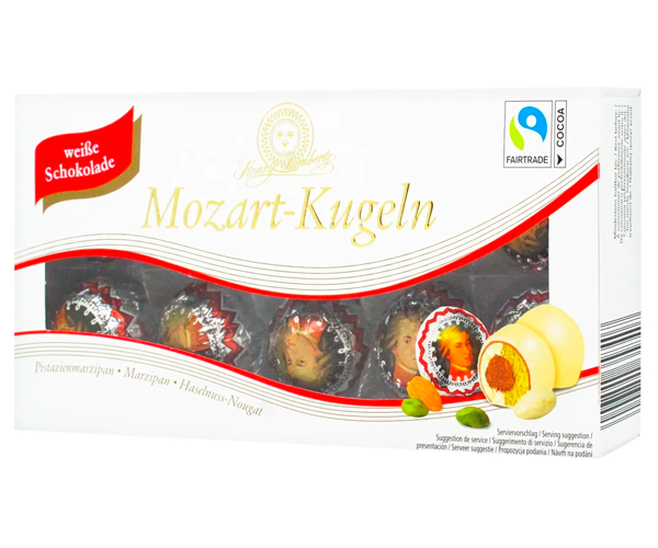 Конфеты Henry Lambertz Mozart Kugeln в белом шоколаде 200 г - цена в ...
