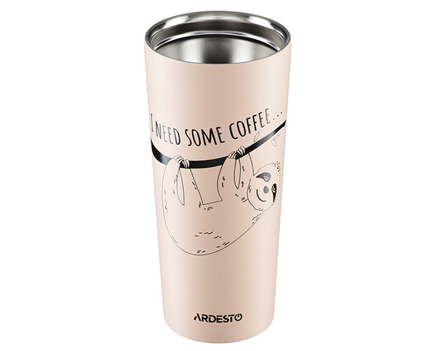 Термокружка Ardesto Coffee time бежевая 450 мл - фото-2