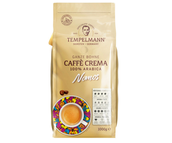 Кофе Tempelmann Nomos Caffe Crema в зернах 1 кг - фото-1