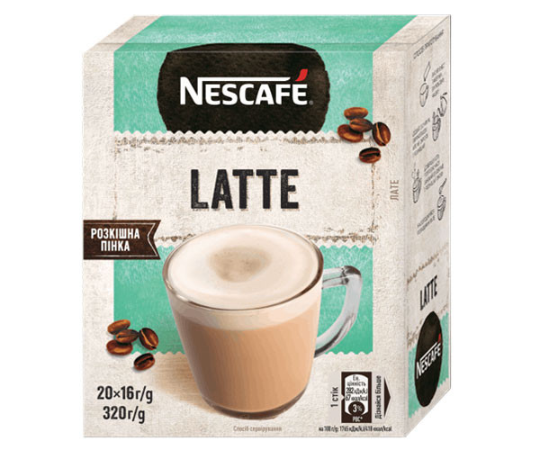 Кофе Nescafe 3 в 1 Latte растворимый в стиках 20 шт - фото-1