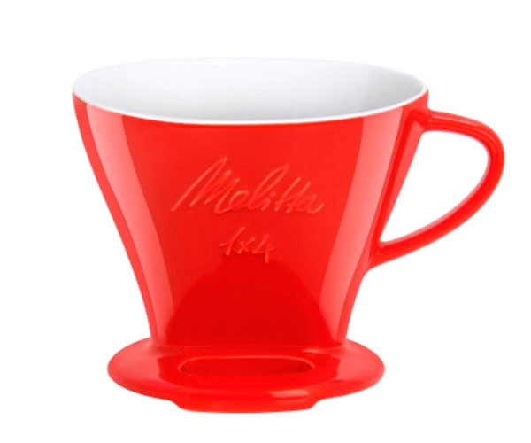 Пуровер для заваривания кофе Melitta 1x4 фарфоровый красный - фото-1