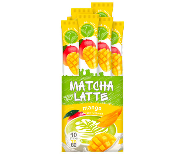 Японский чай матча G'tea Matcha Latte Mango в стиках 10 шт