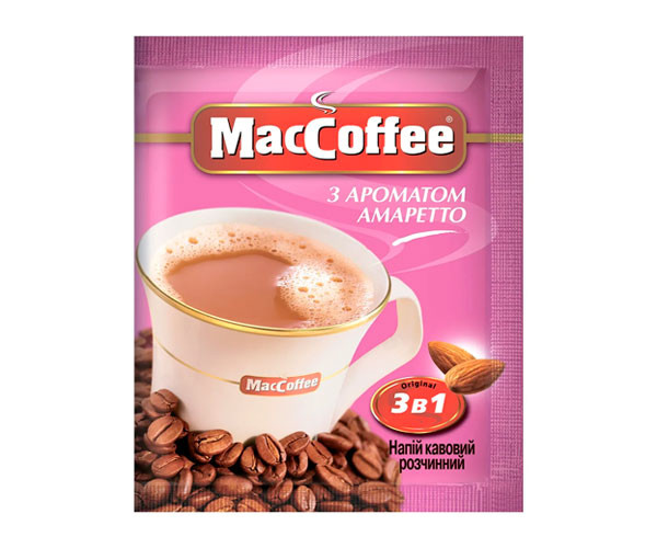 Кофе MacCoffee 3 в 1 Amaretto 20 шт - фото-2