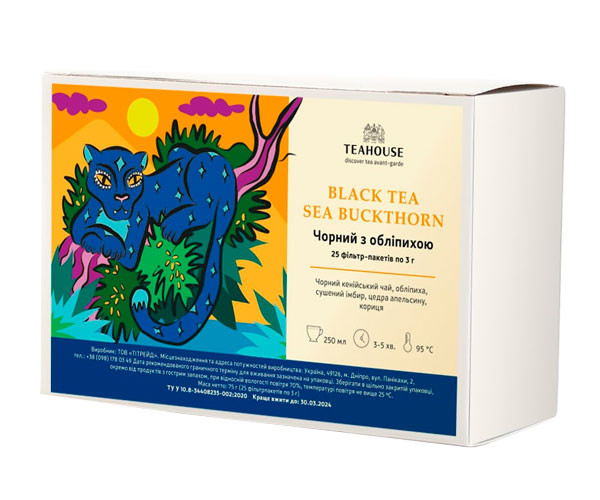 Черный чай Teahouse Облепиха в пакетиках 25 шт