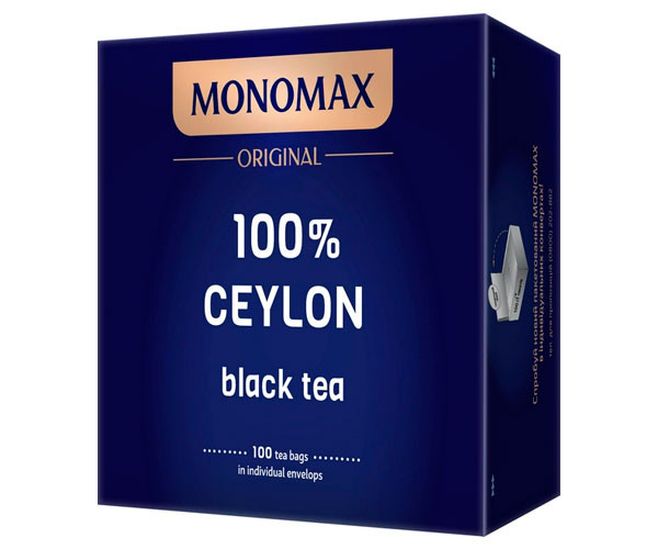 Черный чай Мономах 100% Ceylon в пакетиках 100 шт