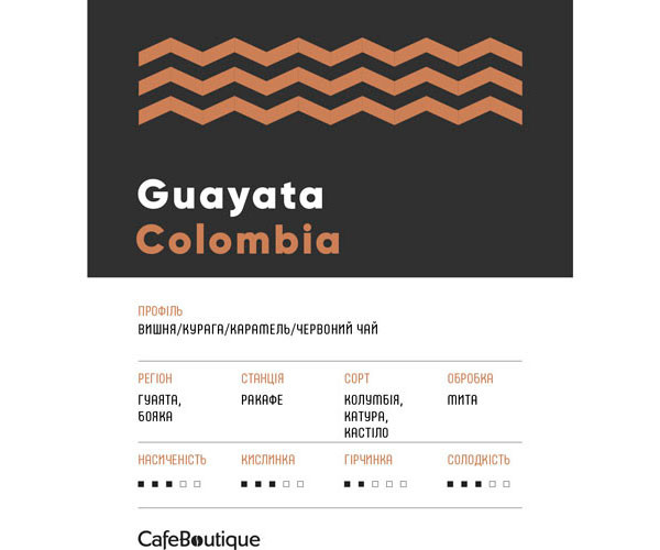 Кофе CafeBoutique Colombia Guayata в зернах 250 г фото