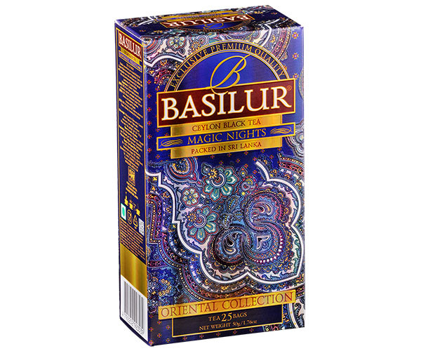Черный чай Basilur Магия ночи в пакетиках 25х2 г