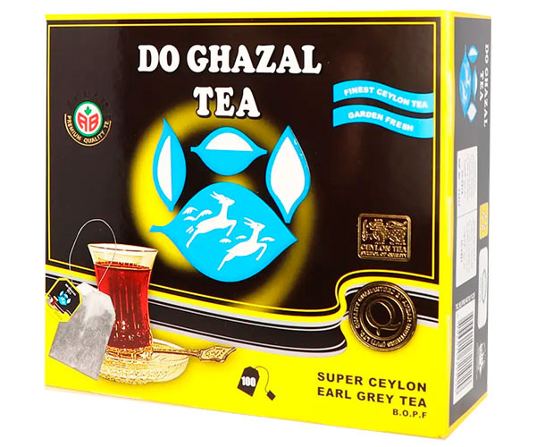 Черный чай Akbar Do Ghazal tea Earl Grey в пакетиках 100 шт