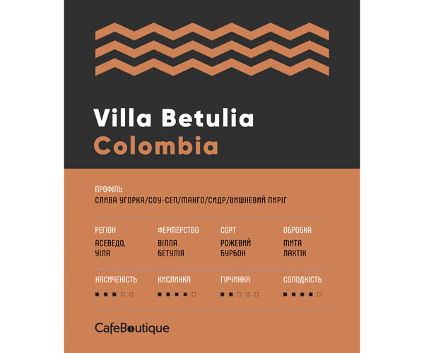 Кофе CafeBoutique Colombia Villa Betulia в зернах 250 г фото
