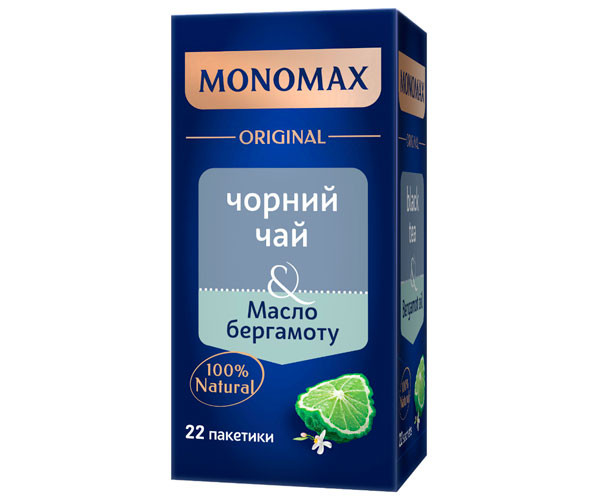 Черный чай Мономах Масло бергамота в пакетиках 22 шт
