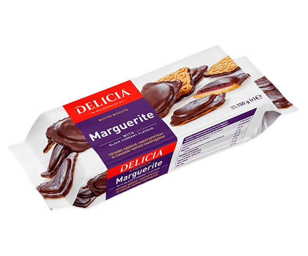 Печенье Delicia Маргаритка сдобное с черной смородиной 150 г
