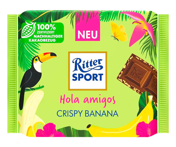 Молочный шоколад Ritter Sport Хрустящий банан 100 г
