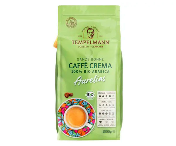 Кофе Tempelmann Aurelias Espresso BIO 100% Arabica в зернах 1 кг