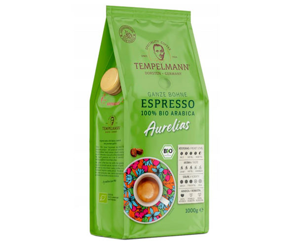 Кофе Tempelmann Aurelias Espresso BIO 100% Arabica в зернах 1 кг